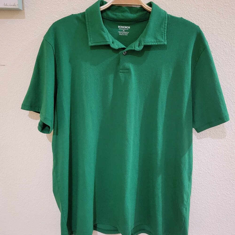 NWOT Bonobos Men's Standard Fit Polo Shirt - Green XL